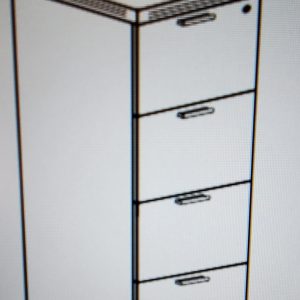 4 Drawer Vertical File White - Image 1