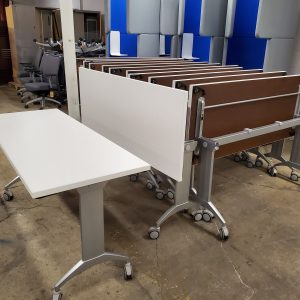 Flip Top Training Table 24 x 60 with White Laminate Top - Image 2