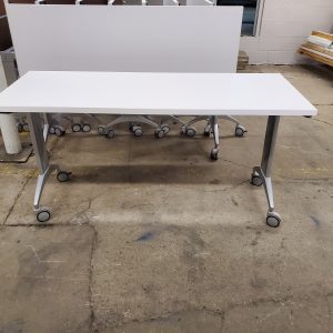 Flip Top Training Table 24 x 60 with White Laminate Top - Image 3