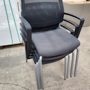 Sit on It Stack Guest Chair with black arms - Image 1