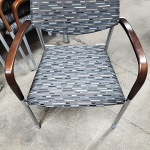 Guest chair stacking with wood arm caps - Image 1