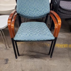 Stack chair with wood arm caps - Image 1