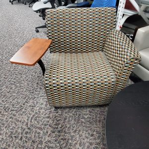 Tablet arm chair on casters - Image 1