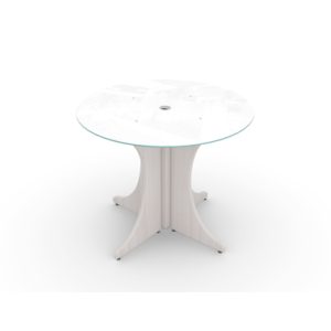36-Round-Glass-Conference-Table-Blanc-de-Gris - Image 1