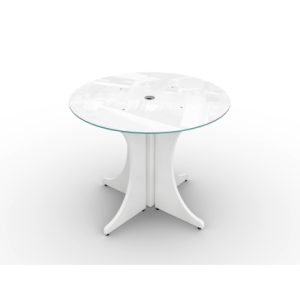 36-Round-Glass-Conference-Table-Blanco - Image 1