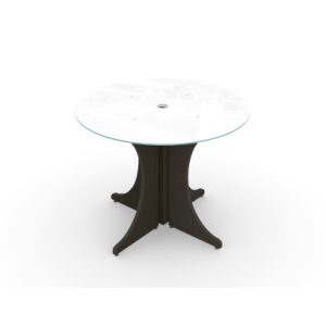 36-Round-Glass-Conference-Table-Espresso - Image 1