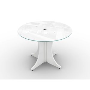 42-Round-Glass-Conference-Table-Blanco - Image 1