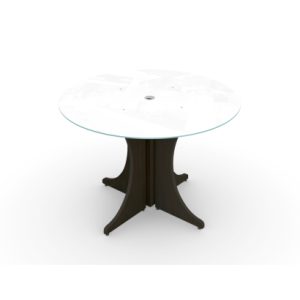 42-Round-Glass-Conference-Table-Espresso - Image 1
