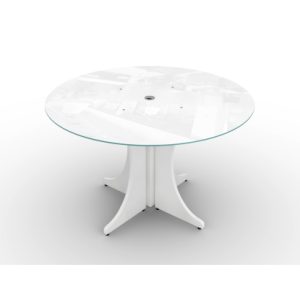 48-Round-Glass-Conference-Table-Blanco - Image 1