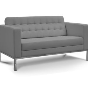 Loveseat Grey Leather - Image 1