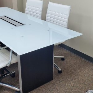 Rectangular Glass Top Conference Table 78 x 32