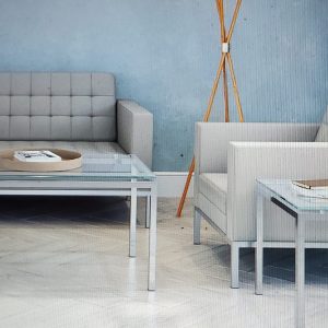 Lounge Chair Grey Leather - Image 3