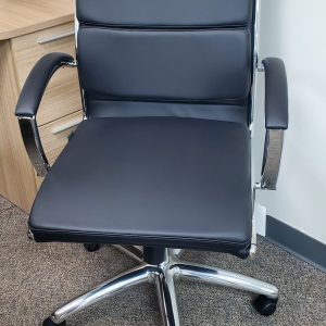 Livello-High-Back-Exec-Black with Chrome base - Image 1
