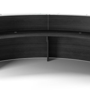 Curved Reception Desk with White Glass Transaction top - Image 1