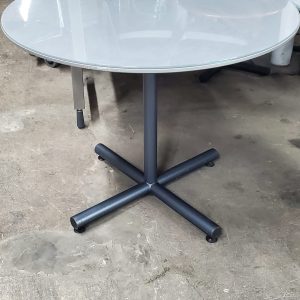 36" Round Glass Top Table - Image 1
