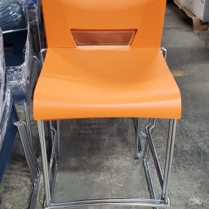 Orange Stack chair with Sled Base