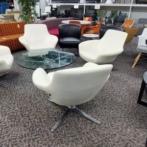 Coalesse White Swivel Lounge - Image 3