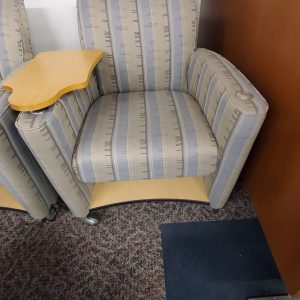 Tablet Arm Chair with maple surface and shelf
