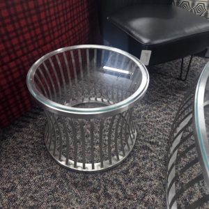 Round Glass End Table - Image 1