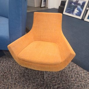 Lobby Chair - Orange Fabric Chrome Base - Image 1