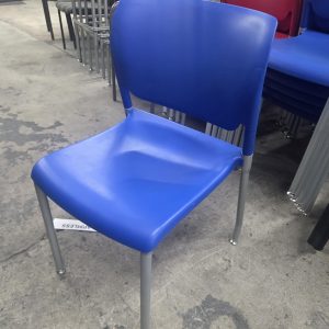 Breakroom Stack Chair - Blue Plastic - Image 1