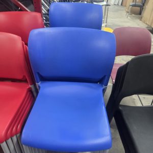 Breakroom Stack Chair - Blue Plastic - Image 2