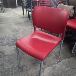 Breakroom Stack Chair - Red Plastic - Image 1