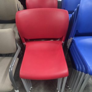Breakroom Stack Chair - Red Plastic - Image 2