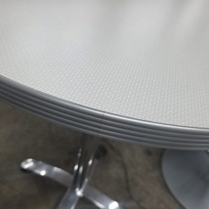 30" Round Breakroom Table - Bar Height Chrome Base - Image 2