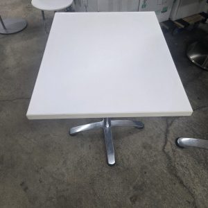 Breakroom Table 30" x 24" White Laminate top with Chrome Base - Image 2