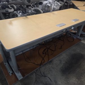 Training Table with Power - 30"x96" Maple Top - Image 1