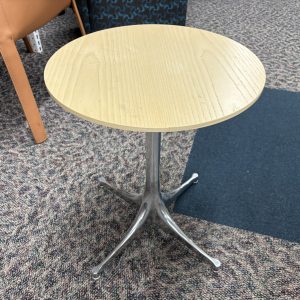 Side Table Maple Top with Chrome base