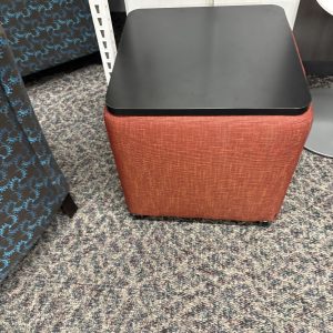 End Table, Orange with black top
