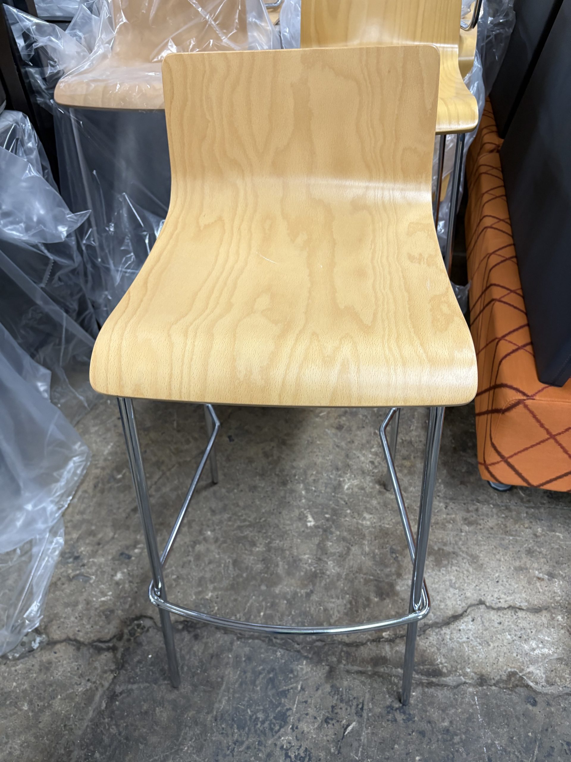 Maple Plywood Bar Height Stool