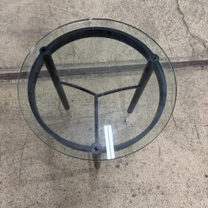 Side End Table with Glass Top